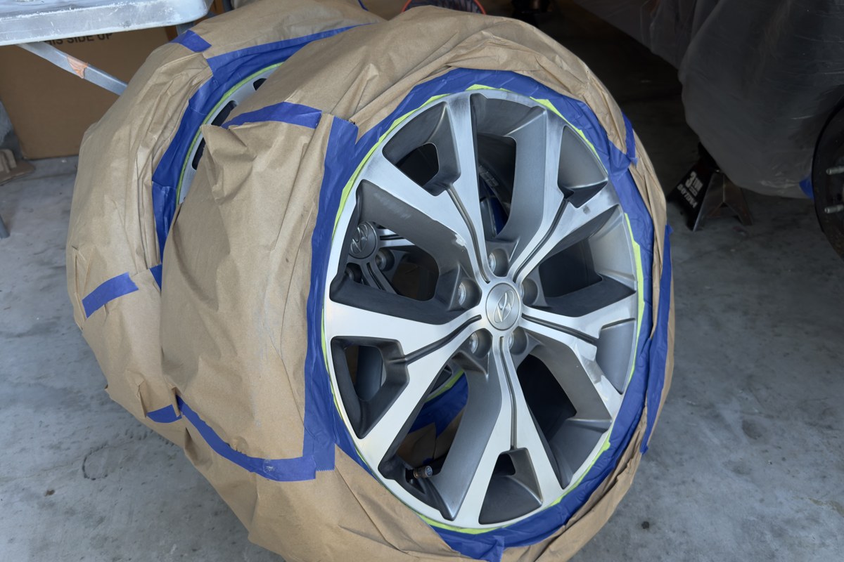 Custom Wheel Painting before